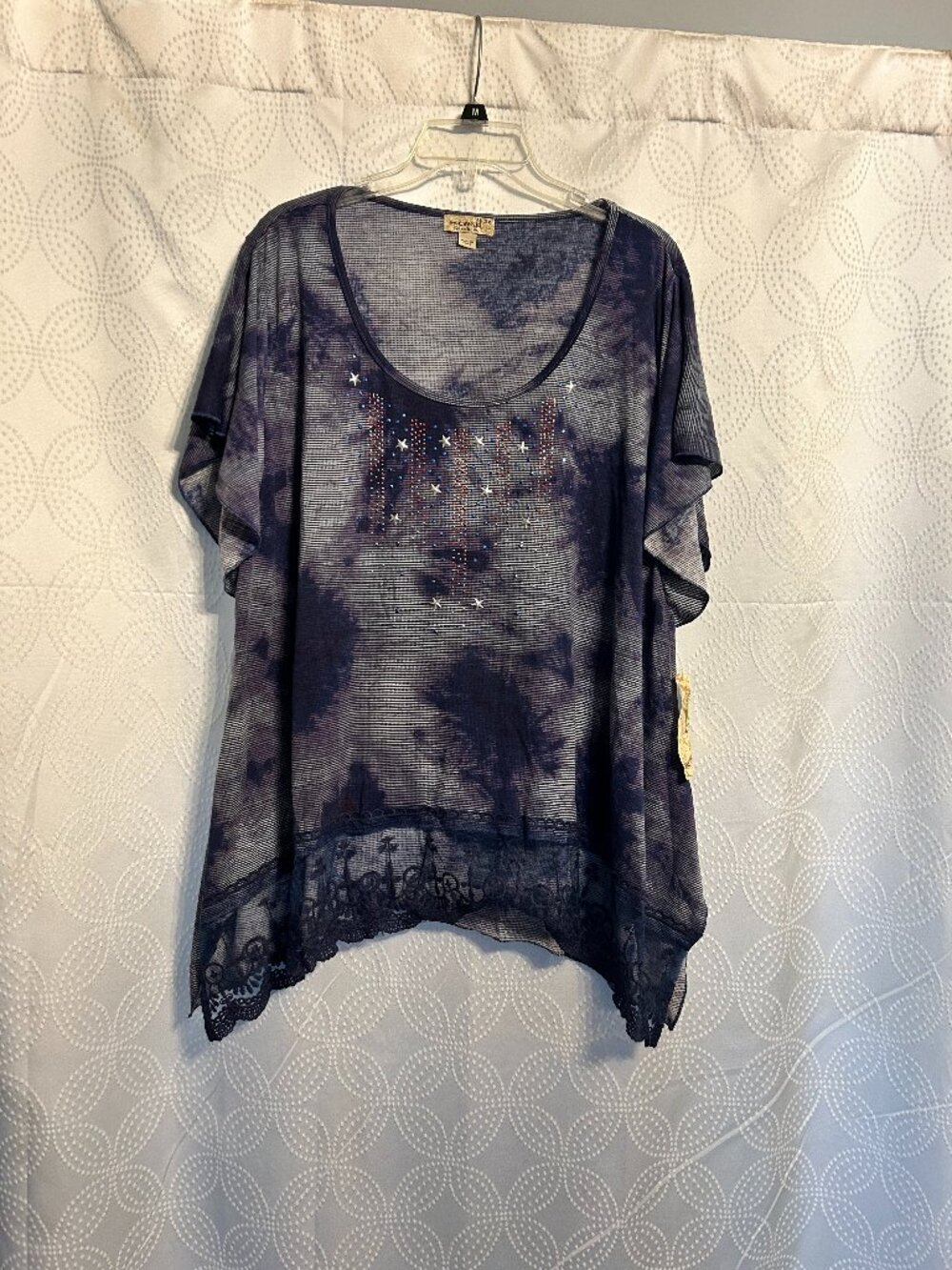 One World Stars and Stripes Short Sleeve Top Size 3x